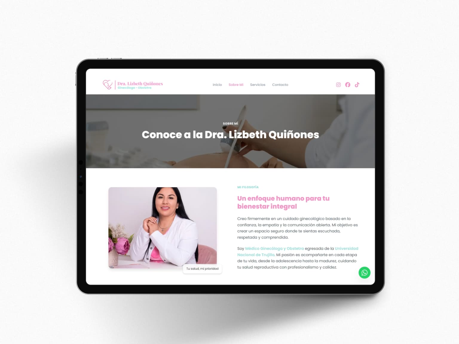 Diseño visual de Dra. Lizbeth Ginecóloga - Vista 3