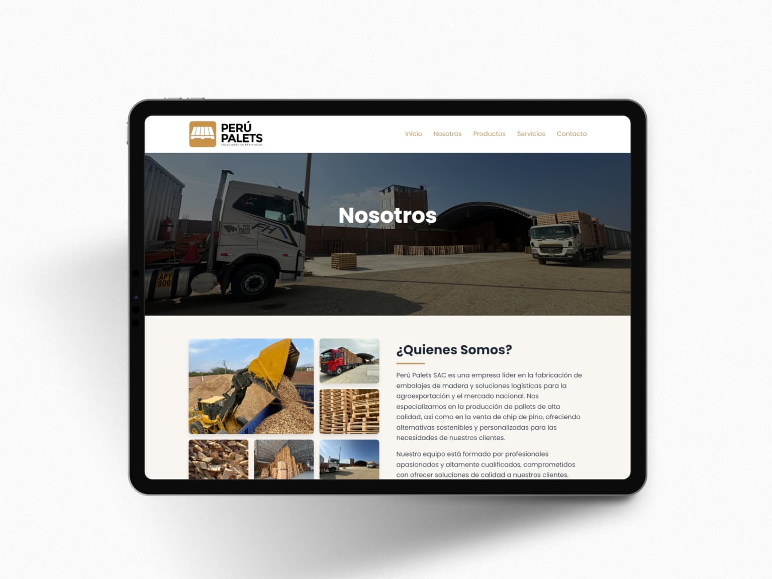 Diseño visual de Peru Palets - Vista 3