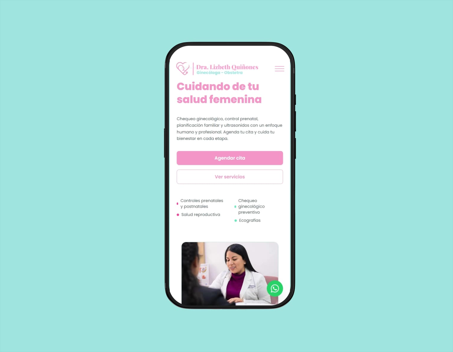 Diseño visual de Dra. Lizbeth Ginecóloga - Vista 2