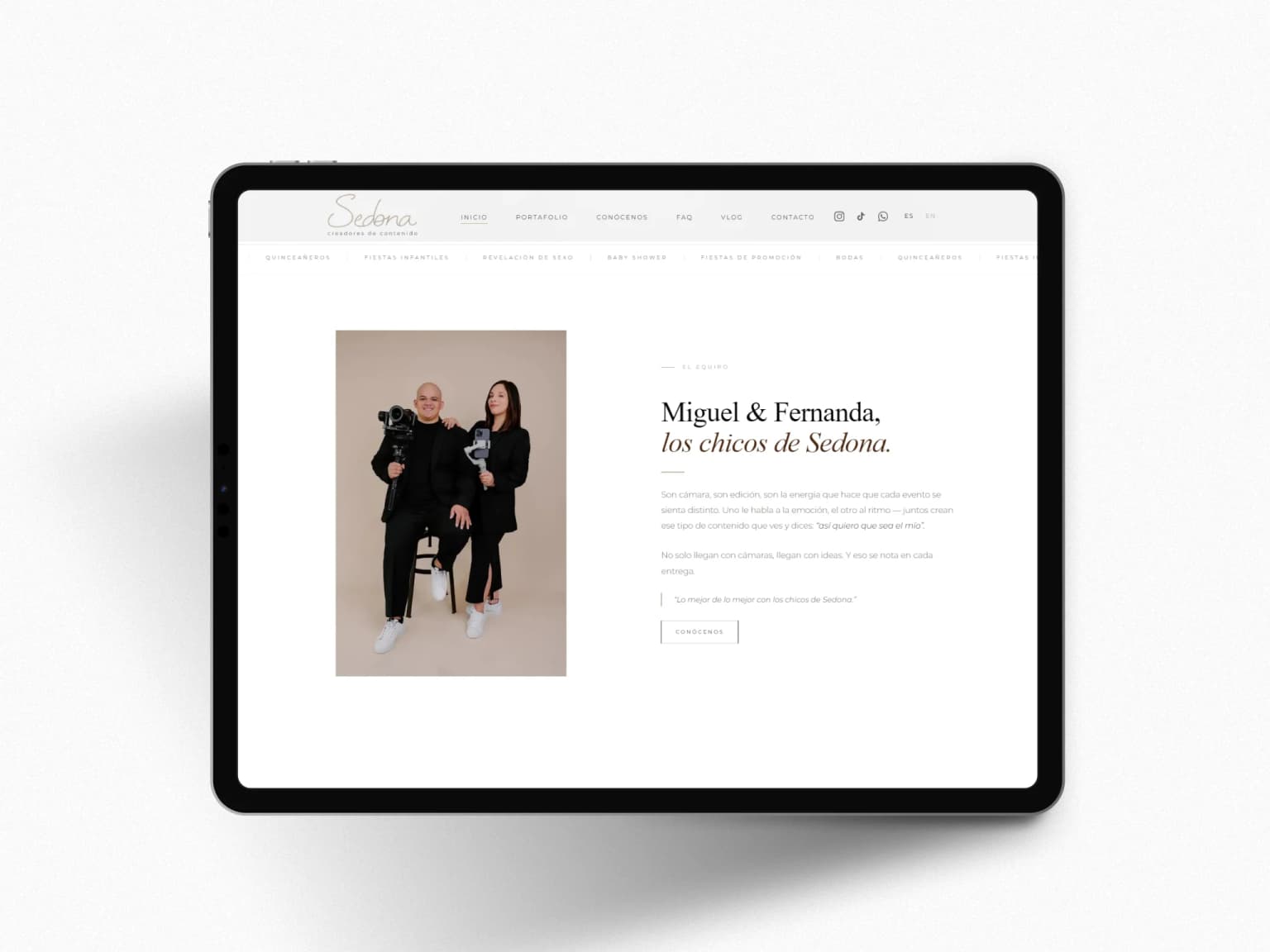 Diseño visual de Sedona Creadores de Contenido - Vista 3